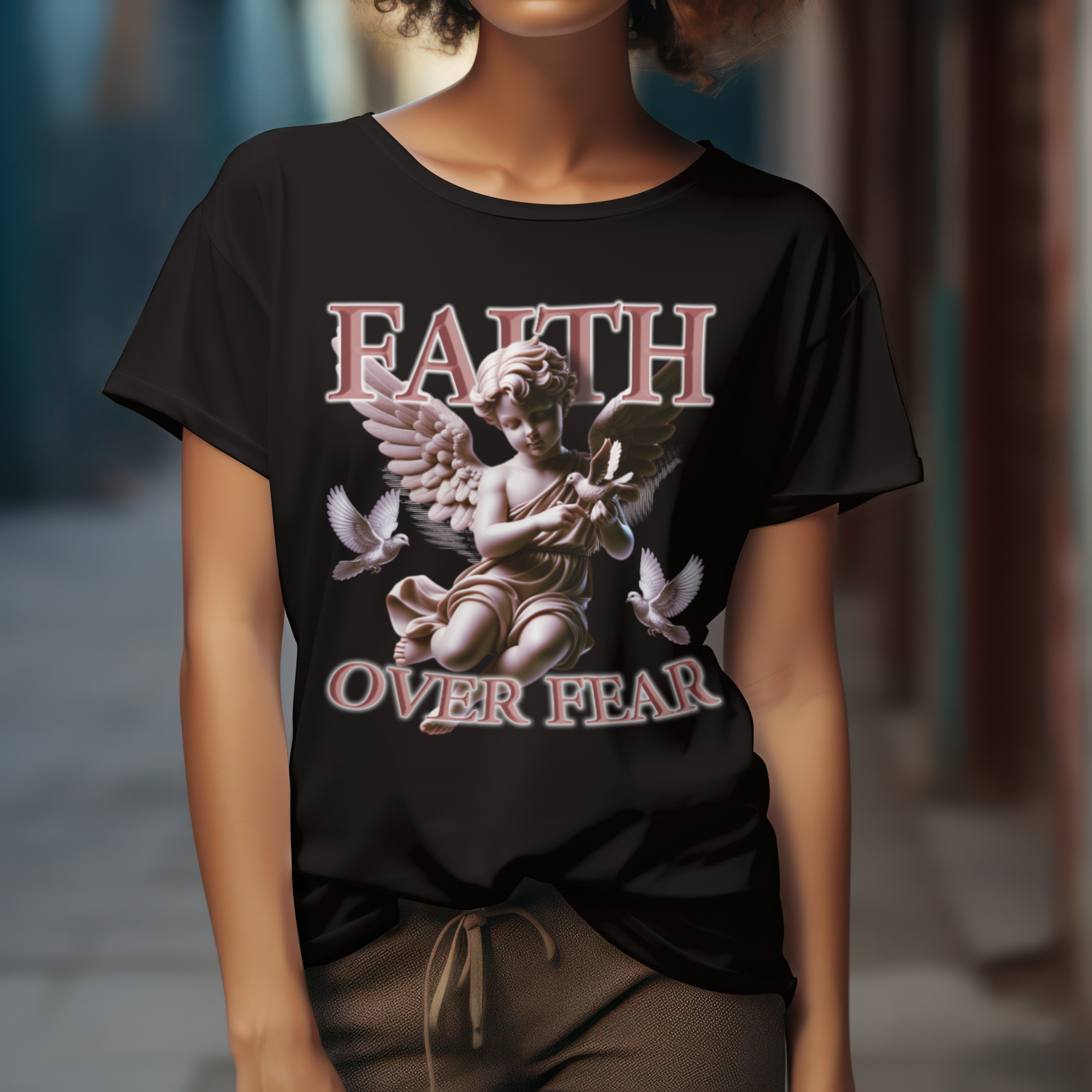 Faith Over Fear Angel Tee